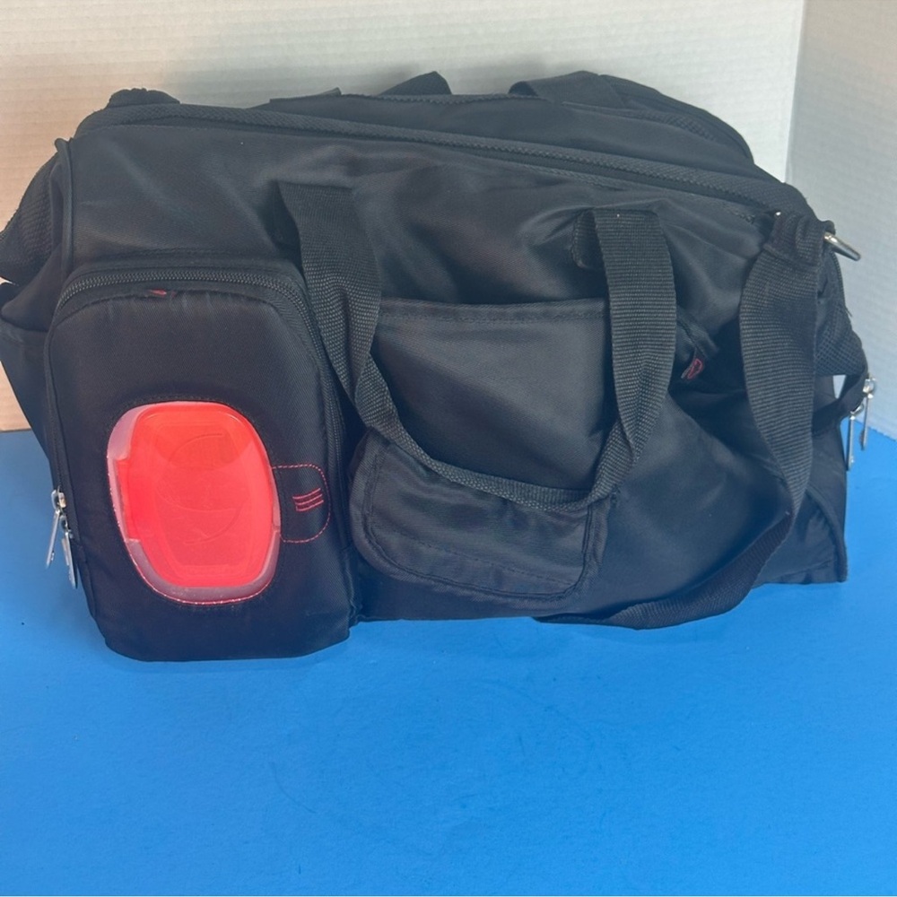 Fisher-Price black and red diaper bag